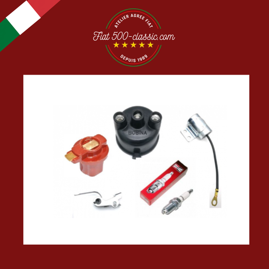 KIT PIÈCES DÉTACHÉES DISTRIBUTEUR D'ALLUMAGE + BOUGIES FIAT 500 R - 126