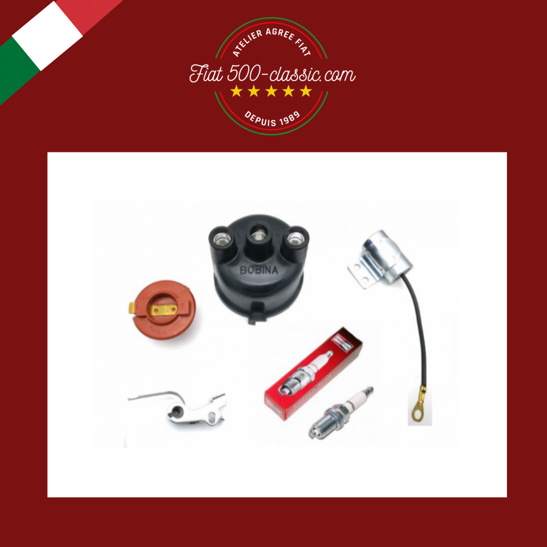 KIT PIÈCES DÉTACHÉES DISTRIBUTEUR D'ALLUMAGE + BOUGIES FIAT 500 N D F L