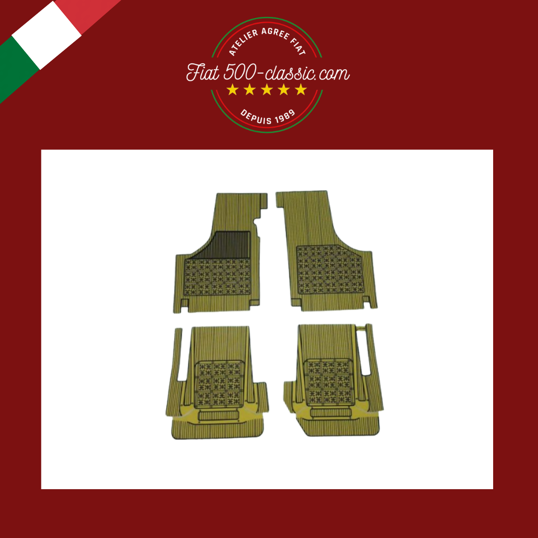 KIT SUR-TAPIS EN CAOUTCHOUC JAUNES FIAT 500