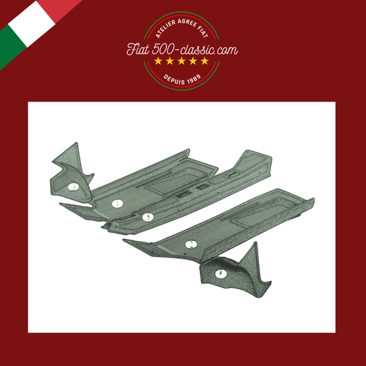 KIT COMPLET TAPIS EN CAOUTCHOUC 5 PIÈCES FIAT 500 GIARDINIERA