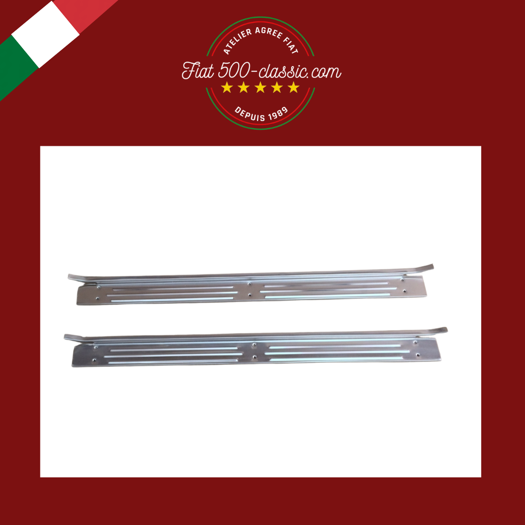 PAIRE TÔLE DE SEUIL ALUMINIUM FIAT 500 D GIARDINIERA