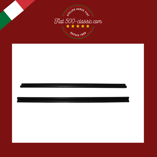 PAIRE TÔLE DE SEUIL ALUMINIUM ANODISÉ NOIR FIAT 500 L