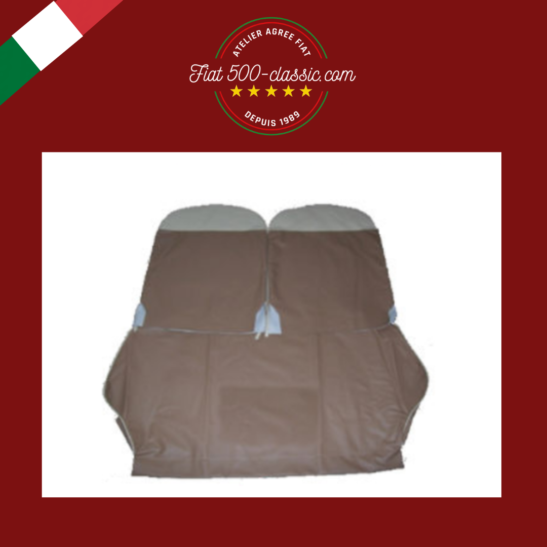 KIT HOUSSES NOISETTE AVEC LUNETTE IVOIRE EN VIPLA HAUTE QUALITÉ FIAT 500 F