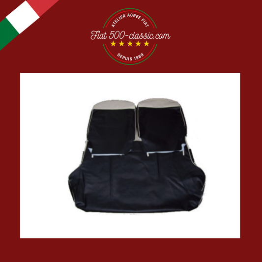 KIT HOUSSES NOIRES AVEC LUNETTE IVOIRE EN VIPLA HAUTE QUALITÉ FIAT 500 D