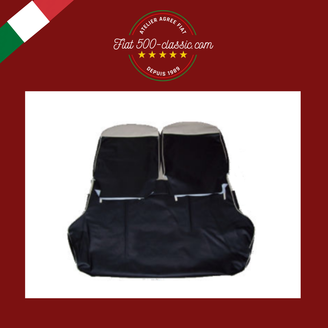 KIT HOUSSES NOIRES AVEC LUNETTE IVOIRE FIAT 500 F