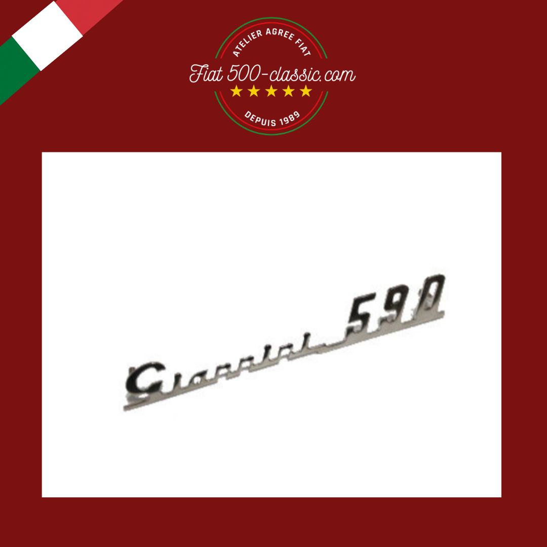 INSCRIPTION CHROMÉE GIANNINI 590 POUR TABLEAU DE BORD FIAT 500