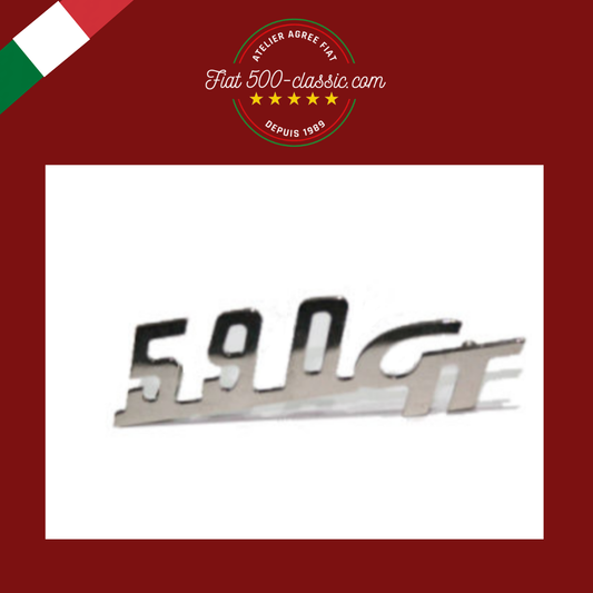 INSCRIPTION CHROMÉE GIANNINI 590 GT POUR CAPOT MOTEUR 11 X 3 CM FIAT 500