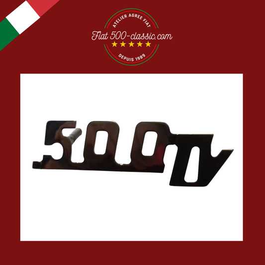 INSCRIPTION CHROMÉE GIANNINI 500TV POUR TABLEAU DE BORD 6 X 2 CM FIAT 500