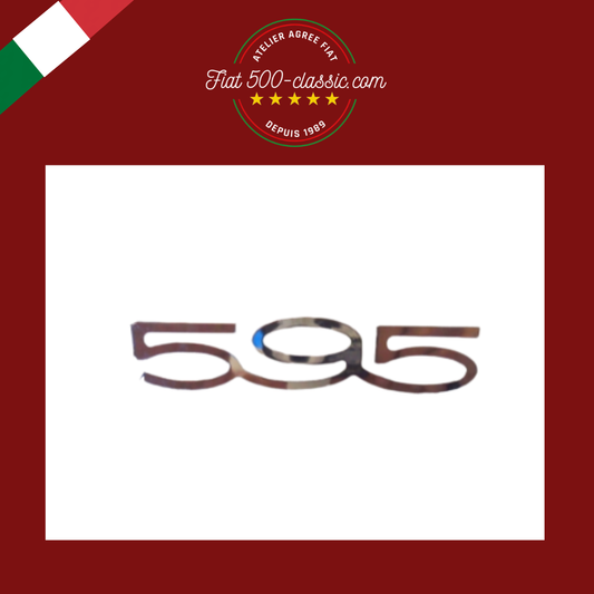 INSCRIPTION CHROMÉE 595 ABARTH POUR CAPOT AVANT 14 X 3 CM