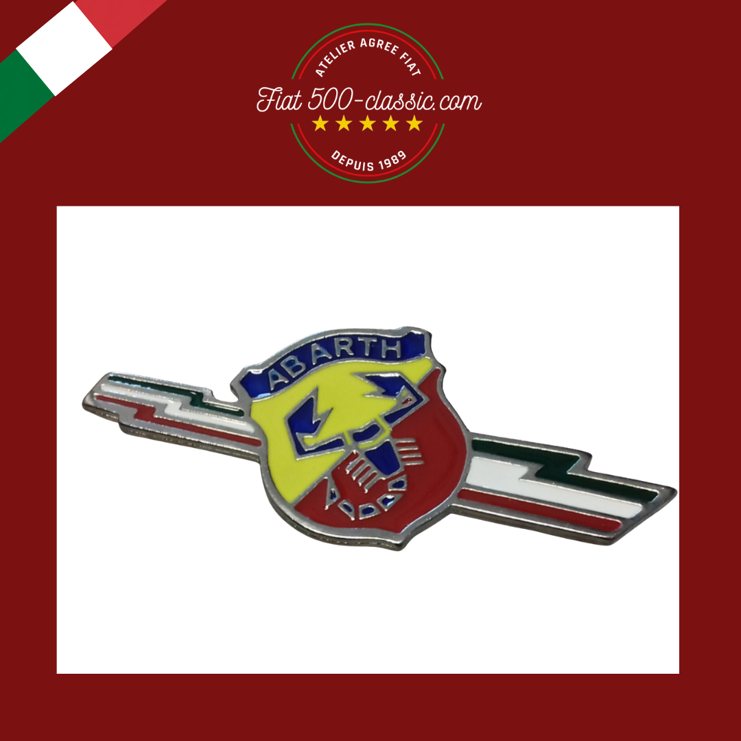 EMBLÈME ABARTH ÉCUSSON LATÉRAL ÉCLAIR POUR AILE ARRIÈRE FIAT 500