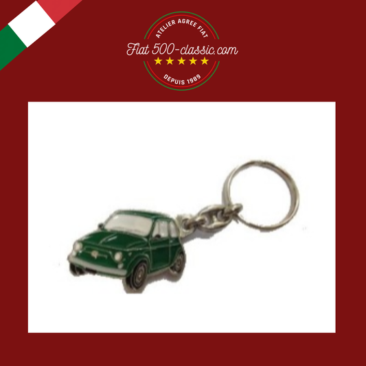 PORTE-CLÉS MÉTAL VERT FIAT 500
