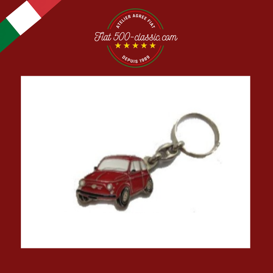 PORTE-CLÉS EN MÉTAL ROUGE FIAT 500