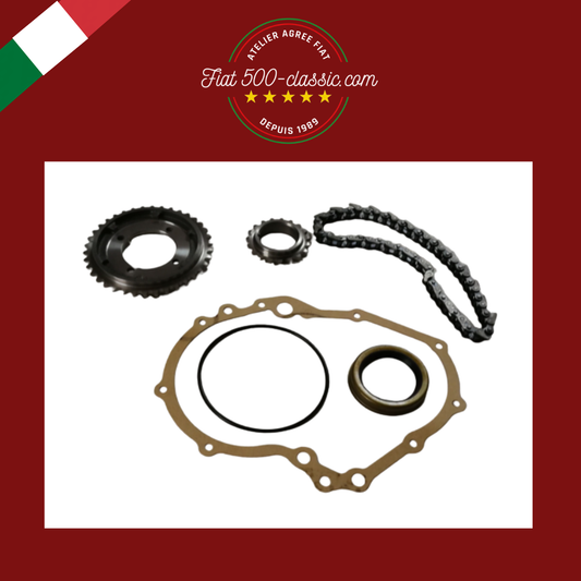KIT COMPLET DISTRIBUTION HAUTE QUALITÉ AVEC CHAÎNE ANTIVIBRATOIRE FIAT 500